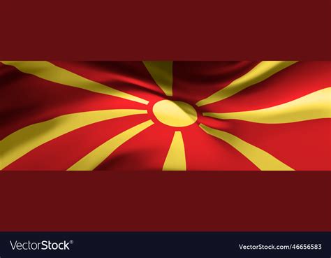 National Flag Of North Macedonia Official Symbol Vector Image