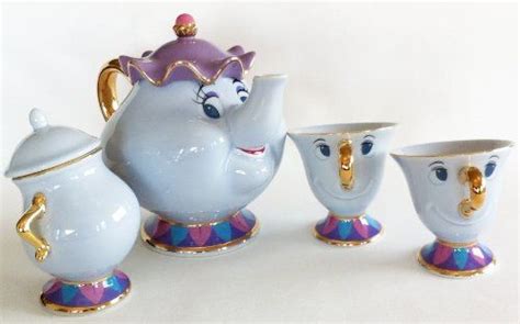 Beauty AND THE Beast TEA CUP X2 Teapot Sugar Basin SET Tokyo Disneyland Limited | eBay | Tea ...