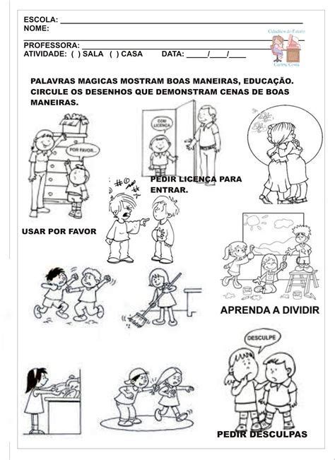 Atividades Sobre Valores E Boas Maneiras Para A Educa O