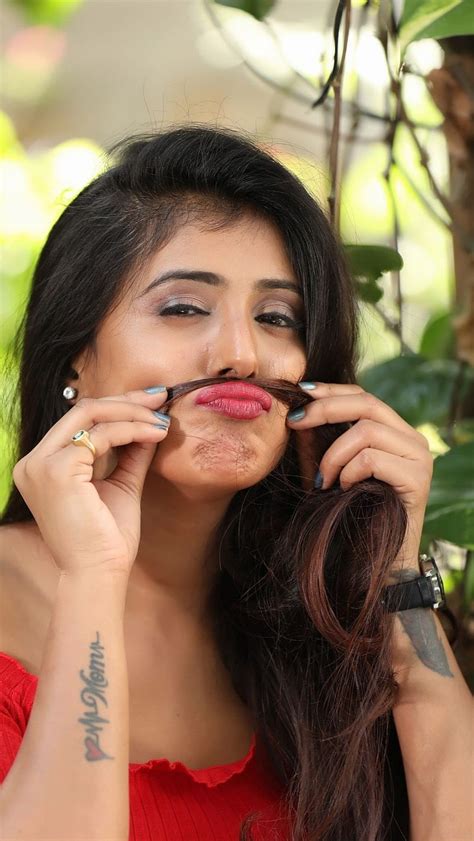 Aishwarya Reddy Telugu Actress Red Dress Moustache Hd Phone