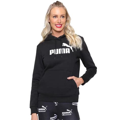 Moletom Puma Ess Logo Hoodie Fl 586788 01 Preto