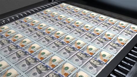 Money Printer Go Brrr 100 Dollar Bills Stimulate Us Economy Inflation