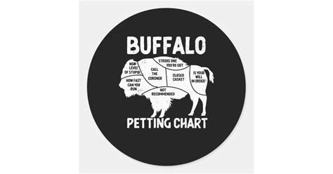 Buffalo Wildlife Petting Chart For Bison Lovers Fl Classic Round