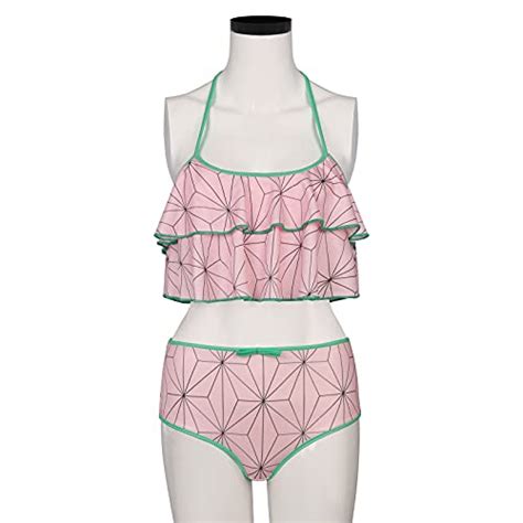 Demon Costume Bikini Swimsuit Nezuko Kamado Anime Cosplay Two Piece