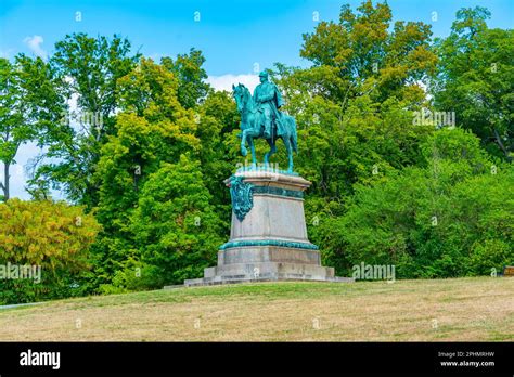 Equestrian Statue Of Herzog Ernst II In Coburg Germany Stock Photo