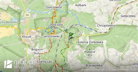 Rezerwat Pazurek rozejście szlaków mapa szlaków turystycznych mapa