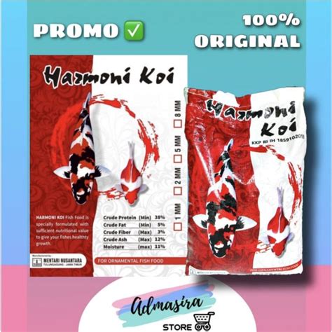 Jual Pakan Ikan KOI HARMONI KOI 1 Kg Repack 1mm 2mm 5mm 8mm Koi Fish