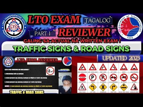 Lto Exam Reviewer Traffic Road Signs Updated Tagalog