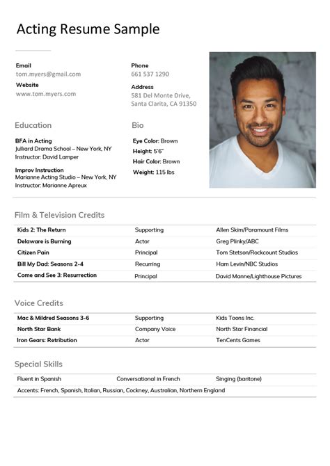 Acting Resume Sample And 3 Insider Formatting Tips Resume Genius