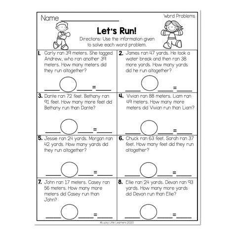 Free 2nd Grade Math Word Problem Worksheets Mashup Math Worksheets