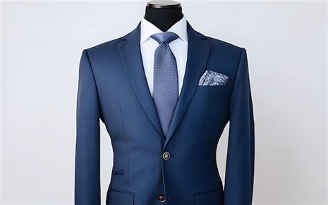 Premium AI Image | A blue suit with a pocket square and a pocket square.