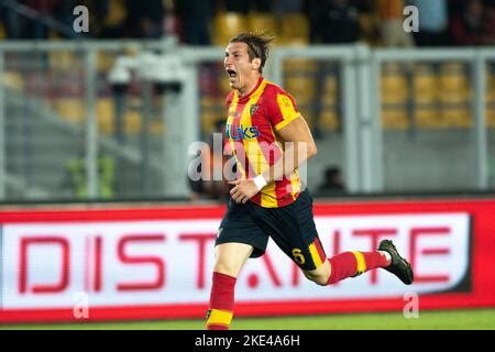 Federico Baschirotto Defender Of Lecce Celebrates His Goal During The