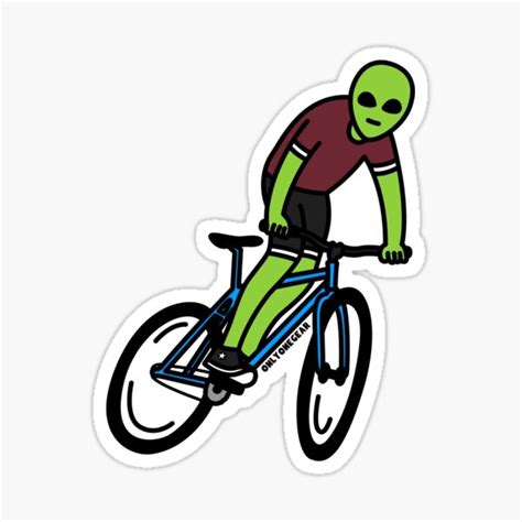 "Bike Riding Alien" Sticker for Sale by hadicazvysavaca | Redbubble