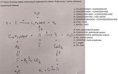 Napisz R Wnania Reakcji Chemicznych Oznaczonych Cyframi Podaj Wzory