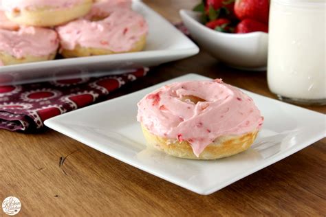 Baked Strawberry Donuts With Fresh Strawberry Frosting A Kitchen