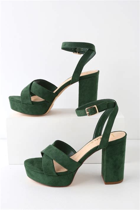 Cute Green Ankle Strap Heels Platform Heels Green Heels Lulus