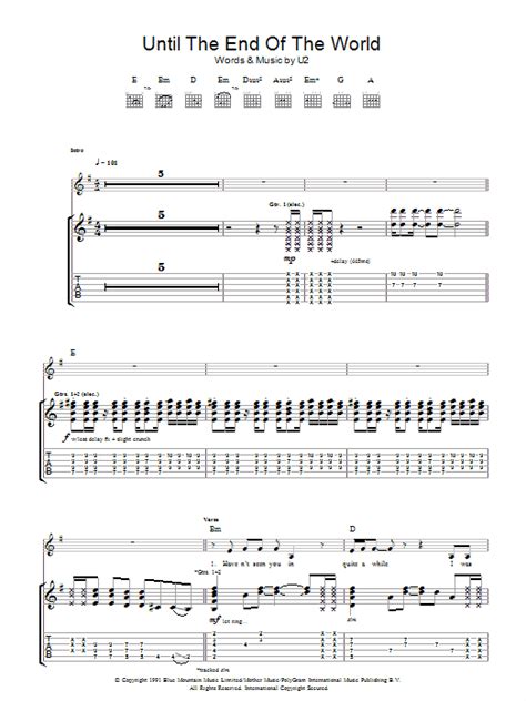 Until The End Of The World by U2 - Guitar Tab - Guitar Instructor