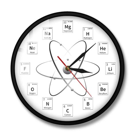 Chemical Element Periodic Wall Clock Chemistry Time Keeper Room Accents