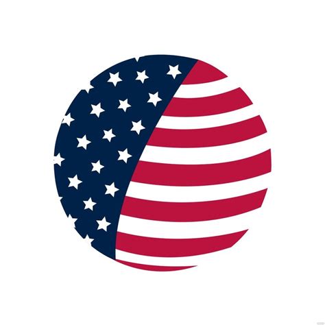 Round American Flag Vector in Illustrator, SVG, JPG, EPS, PNG ...