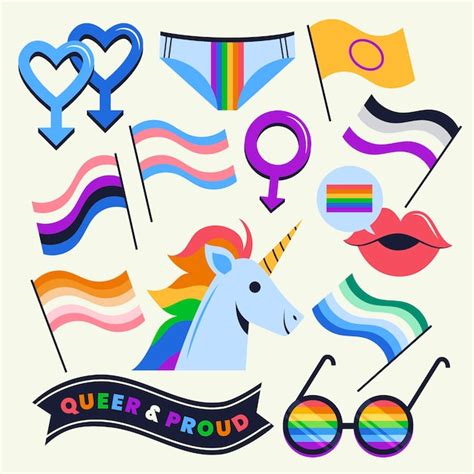 Colecci N De Elementos Lgbt Del Mes Del Orgullo Plano Vector Gratis