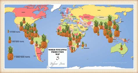 World Pineapple Production Map By Stefano Brini