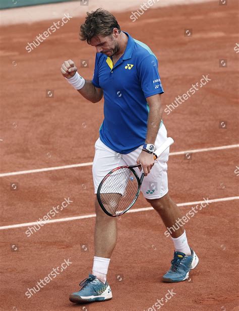 Stanislas Wawrinka Switzerland Reacts After Winning Editorial Stock