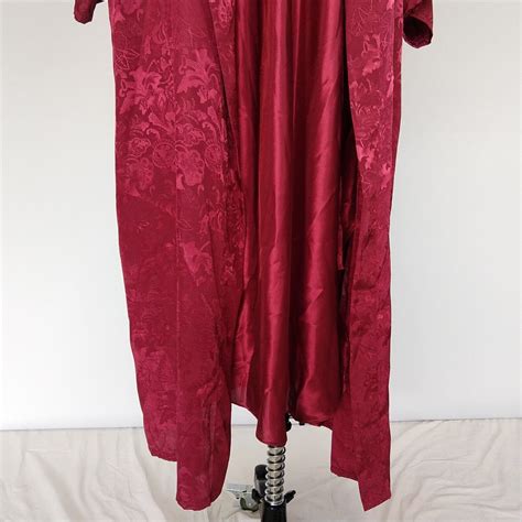 Vintage S Peignoir Lingerie Set Nightgown Robe Inner Most Red Size M Damask Etsy