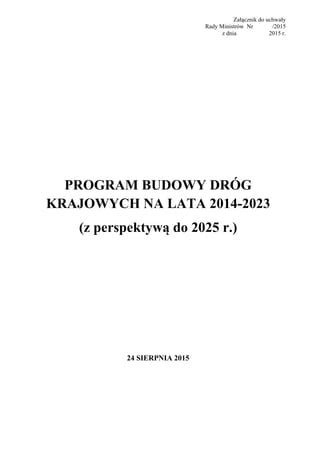 Program Budowy Dróg Krajowych PDF