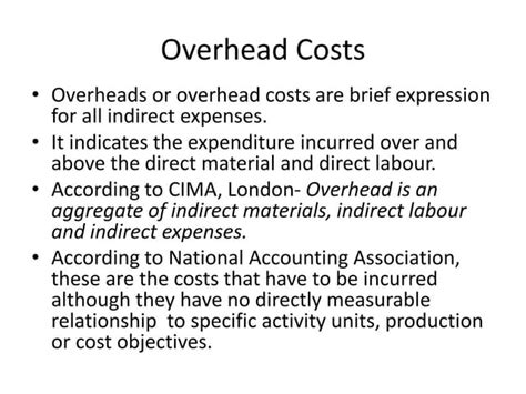 Overhead Cost Ppt