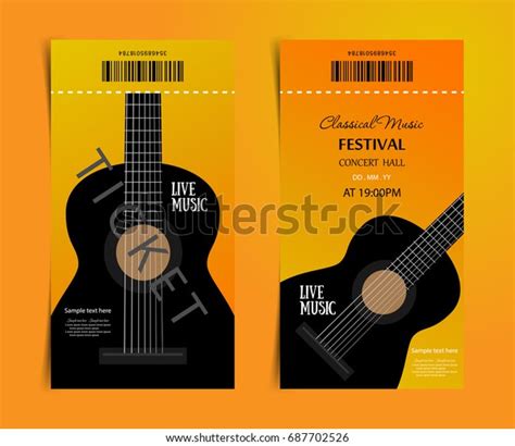 Classic Music Festival Vector Ticket Design Stock Vector Royalty Free