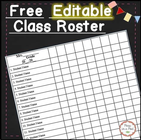 Free Editable Class Roster Template Printable Word Searches