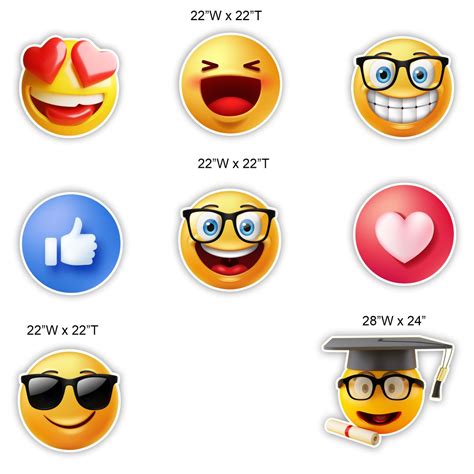 Large Emoji Yard Card Bundle Large Graphics 3d Look Signway