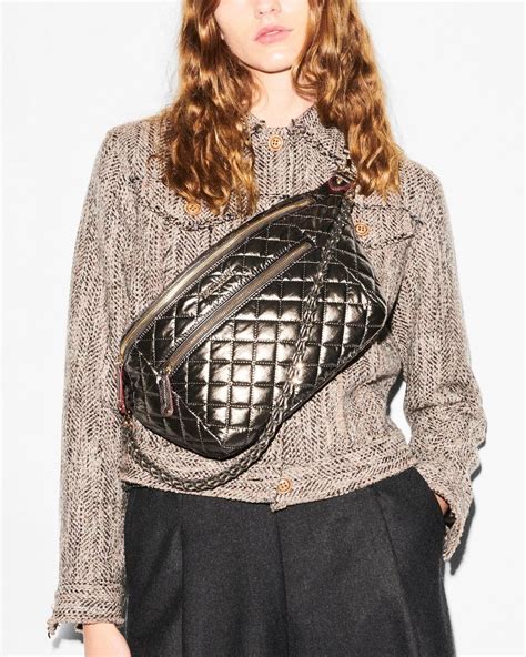 Mz Wallace Moondust Metallic Lacquer Crosby Crossbody Sling Bag In Gray