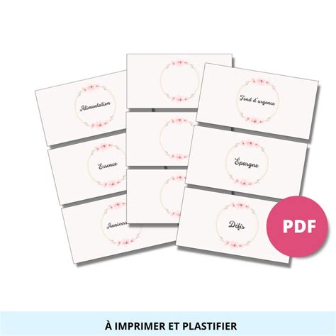 Tiquettes Et Trackers Pour Enveloppes Budget Zip A En Fran Ais Pdf