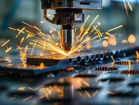 Industrial Laser Cutting Machine at Work Stock Image - Image of plasma ...