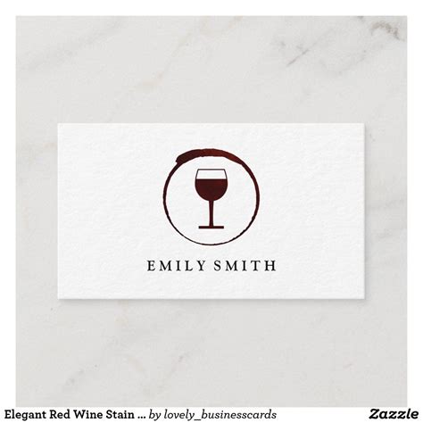 Elegant Red Wine Stain with Wine Glass Business Card | Red wine stains ...