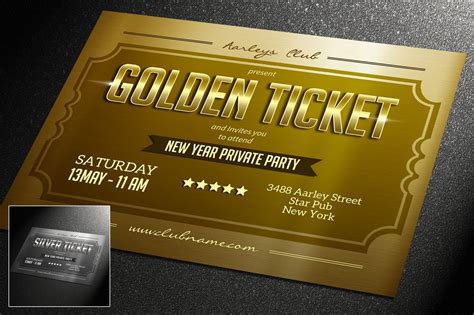 Golden Ticket Invitation Template