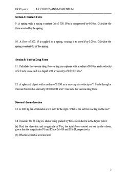 Ib Dp Physics A Forces Revision Worksheet By Alfred Made It Easy