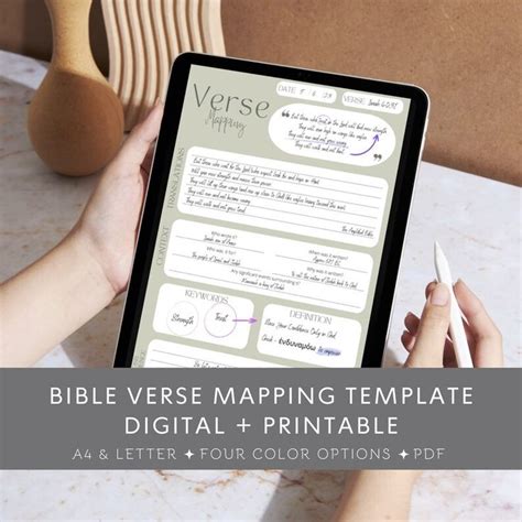 Bible Verse Mapping Printable Verse Mapping Template Bible Note Bible