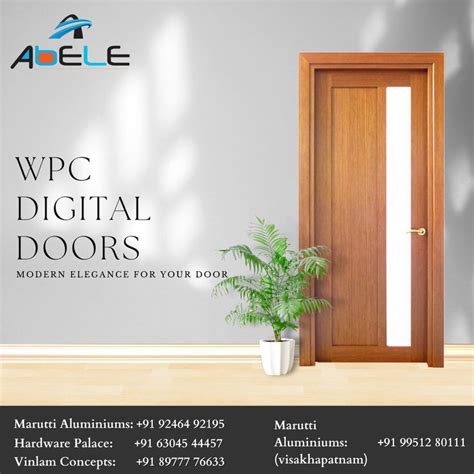 An Advertisement For A Wood Door With The Words Wpc Digital Doors