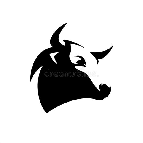 Descripción Simple Abstracto Cabeza De Toro Vector Logo Ilustración De