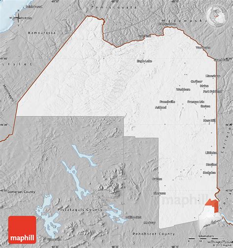 Gray Map of Aroostook County