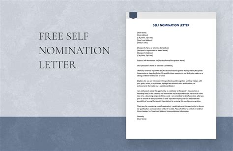 Self Nomination Letter in Word, PDF, Google Docs - Download | Template.net