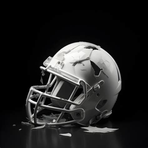 Premium AI Image | A cracked football helmet