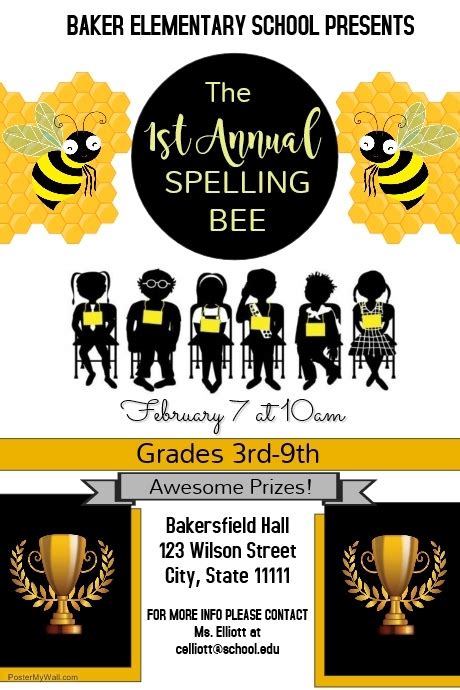 Spelling Bee Competition Template Postermywall