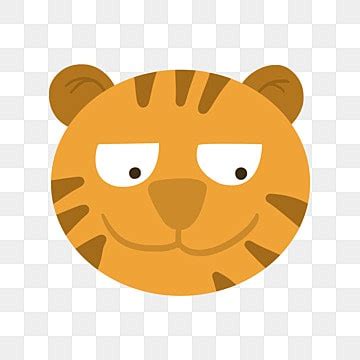 Cute Tiger Head Clipart Vector Cartoon Hand Drawn Cute Tiger Head