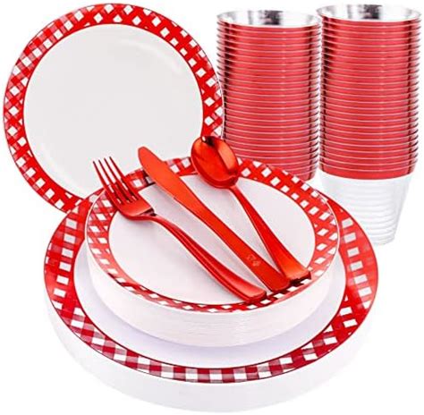 Amazon KIRE 150PCS Christmas Plastic Plates Dinnerware Santa