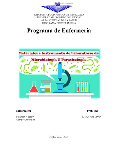 Materiales E Instrumento De Laboratorio De Microbiología Y Parasitología 2 Integrantes