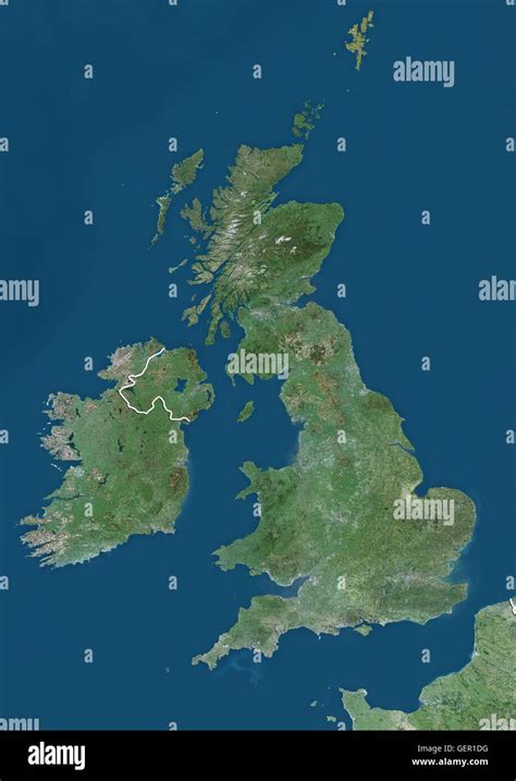 Vista Satélite De Las Islas Británicas Que Muestra El Reino Unido E Irlanda Esta Imagen Fue