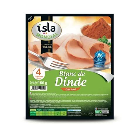 Blanc de dinde goût fumé halal ISLA MONDIAL la barquette de 4